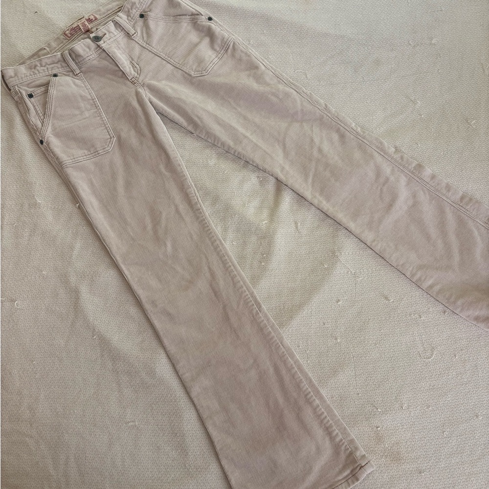 Abercrombie&Fitch Light Beige Corduroy Straight-Leg Pants